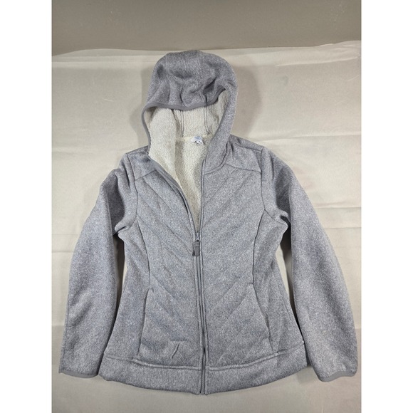 Time and Tru Jackets & Blazers - Time and Tru Womens Gray Sherpa Lined Full Zip Hoodie Jacket Size M 8-10